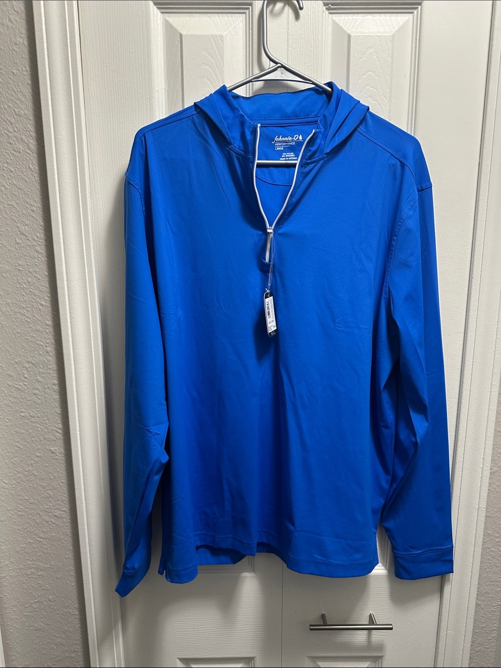johnnie-O Royal Blue Performance Hooded Quarter-Zip